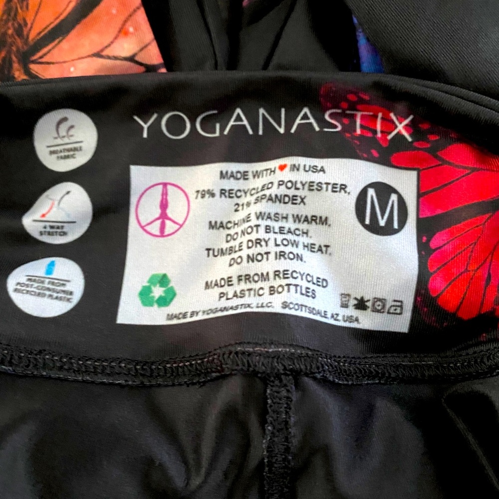 Yoganastix Butterflies leggings stretch yoga NWT M - Picture 10 of 11